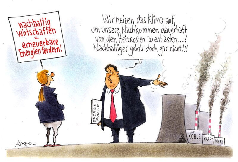 Karikatur Nachhaltigkeit Klima