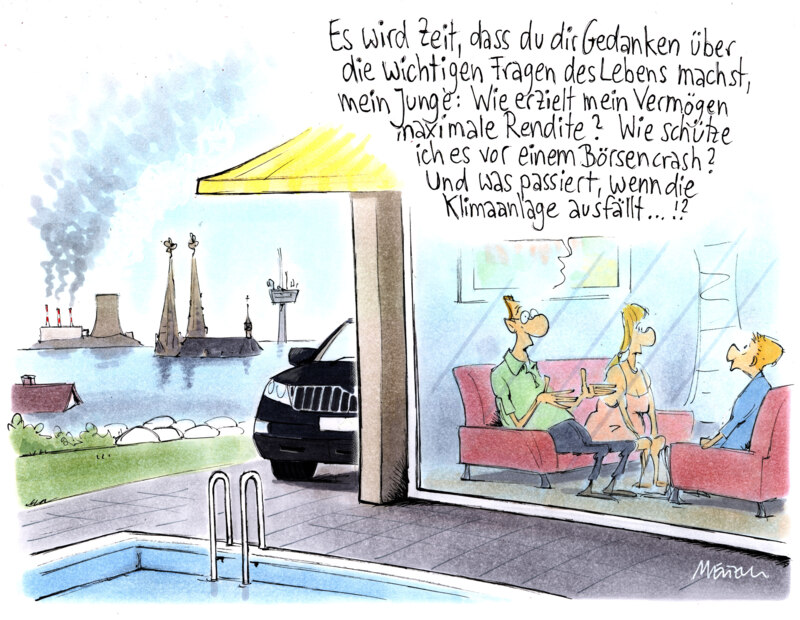 Karikatur Fragen des Lebens